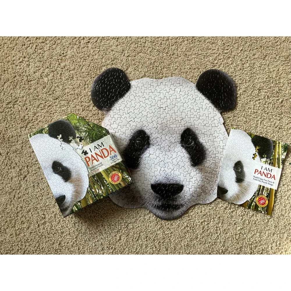 I AM Panda Animal Head-Shaped Jigsaw Puzzle 300 pcs 17